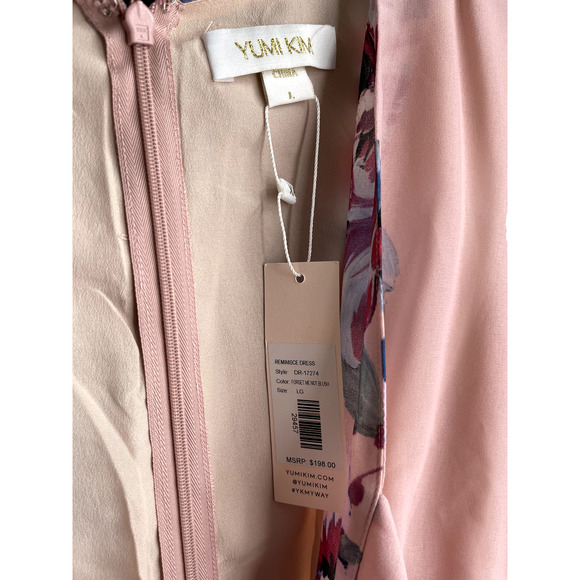 Yumi Kim Women's Forget Me Not Blush Reminisce Midi Dress Size Large NEW - Picture 5 of 8